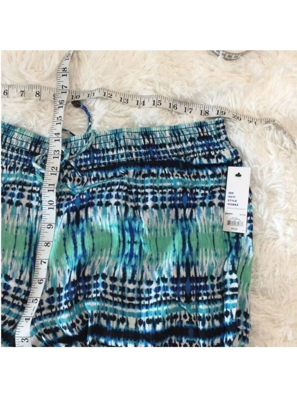 Apt 9 pull on rayon shorts Woman’s size XXL blue green black white - Picture 5 of 11